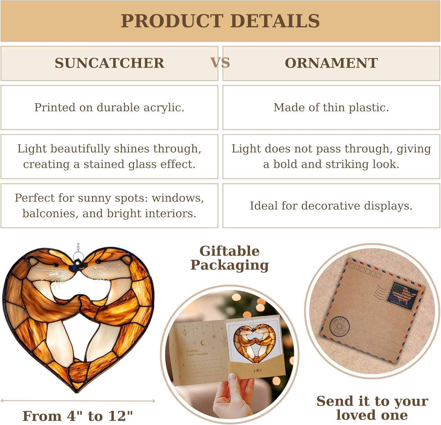 Christmas Acrylic Stained Glass Suncatcher Indoor Colorful Window Hanging Ornament Outdoor Sun Catcher Panel for Home Decor Car Garden Crystal Gift Christmas Tree and Black Cat Suncatcher