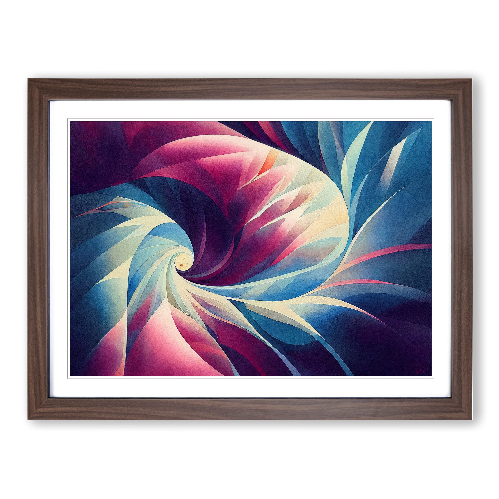 Supreme Abstract Fractals Framed Print, Walnut, A3 (46 x 34 cm)