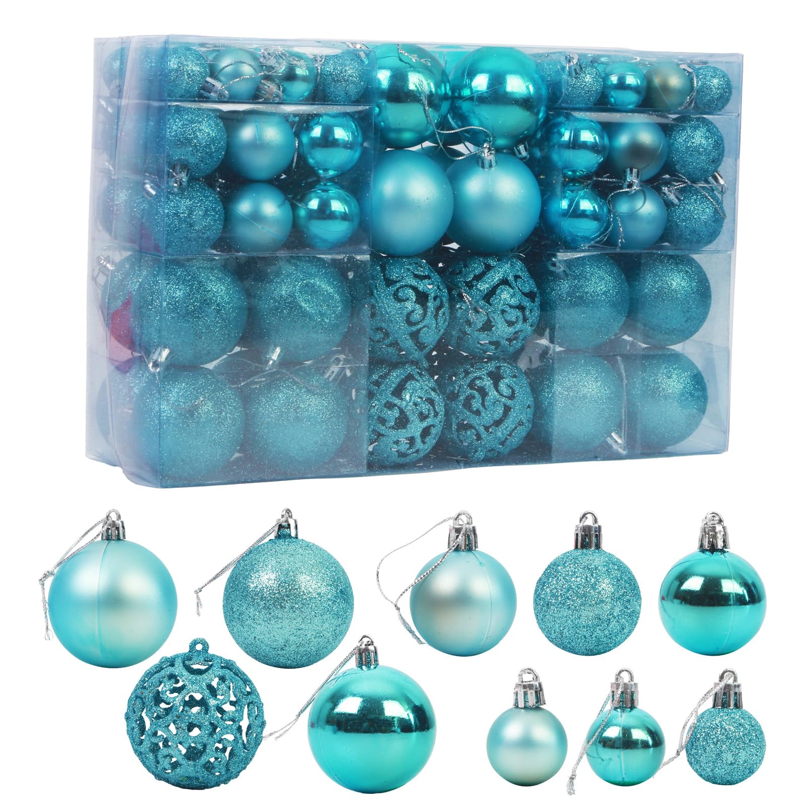 Boules de Noël incassables bleu glacier pour éliminer les débris de verre sous le sapin