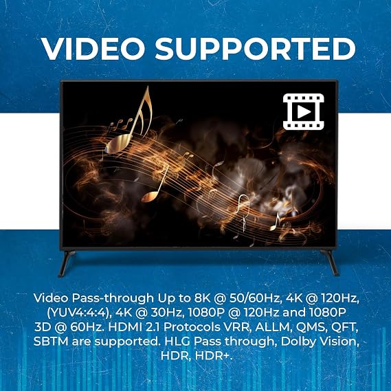 OREI 8K Audio Extractor HDMI UltraHD 4K @ 120Hz 48G HDMI 2.1 Audio Converter for PS5 SPDIF + 3.5mm Output HDCP 2.3 - Dolby Digital/DTS Passthrough CEC, HDR, Dolby Vision, ARC, HDR10+ (BKA-1) | HDMI Audio Extractor 4K 120Hz, 8K Audio Extractor, Dolby Digital/DTS, HDR10+, Dolby Vision, PS5 Compatible