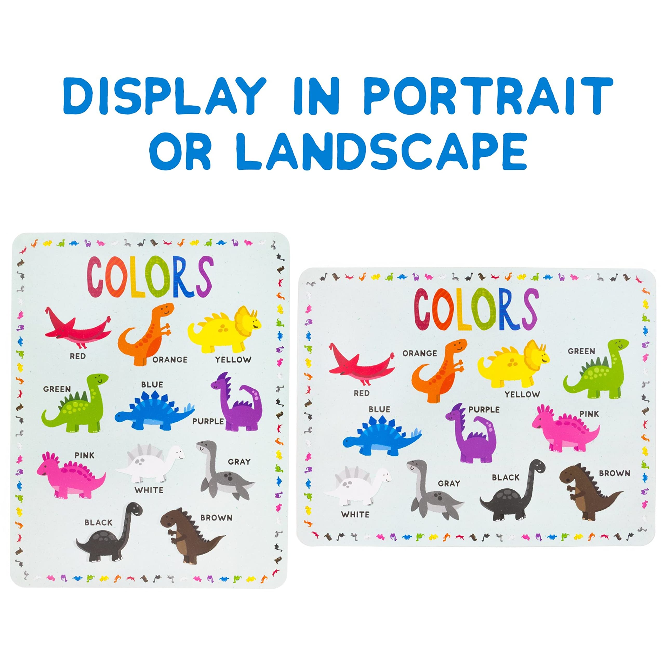 8-Pack Reversible Classroom Wall Posters 22" x 17" - Learn The Alphabet, Colors, Days, Months, Numbers, Shapes, & USA Map - Educational Posters by Pint-Size Scholars - Image 6