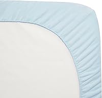 Vista 3 de TL Care Heavenly Soft - Sábana bajera ajustable de felpilla para cuna de 24 x 38 pulgadas, cálida y acogedora, color azul, para niños y niñas, se