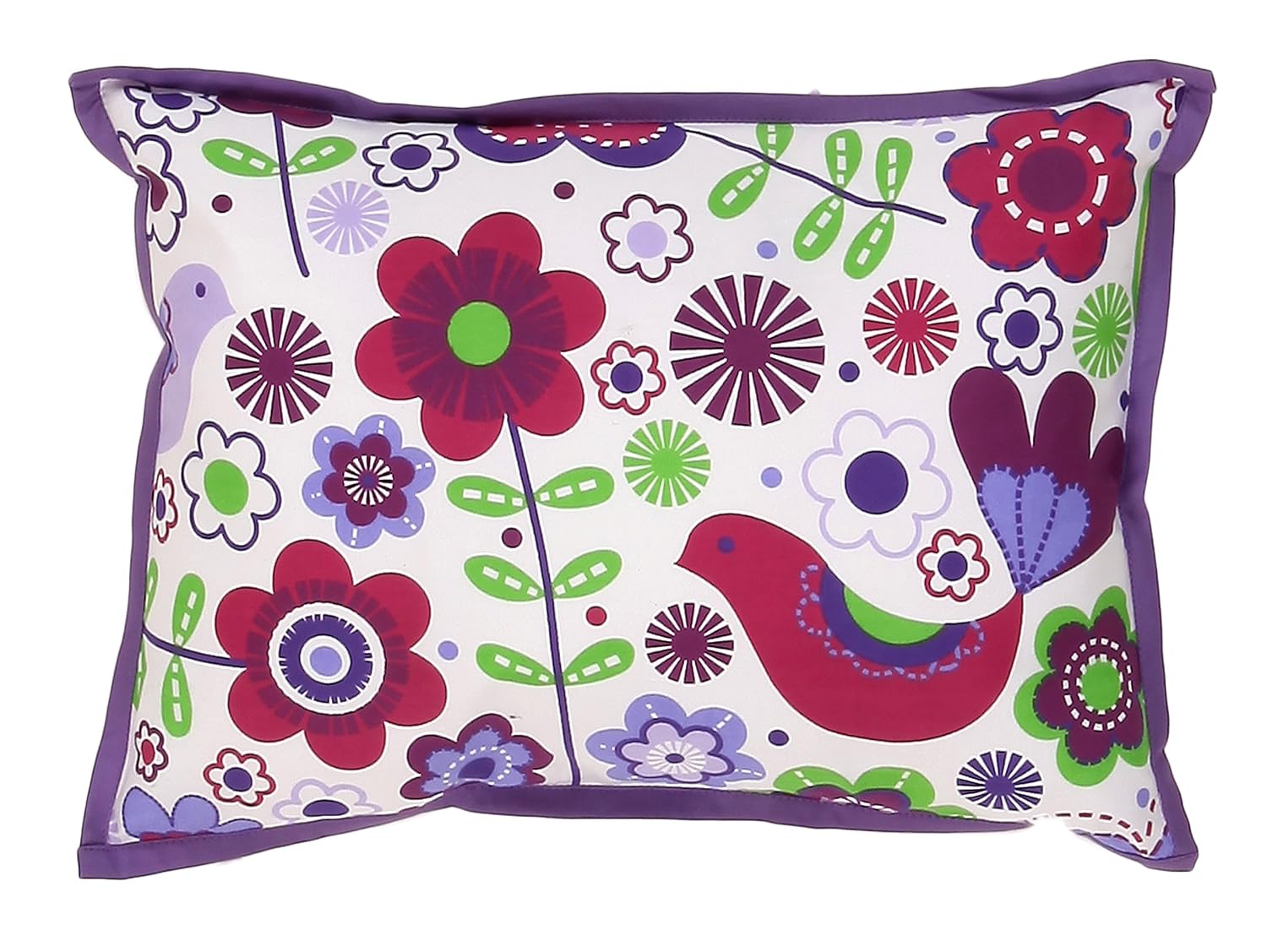 Bacati - Botanical Sanctuary Purple Multicolor Decorative Pillow 12 x 16 inches