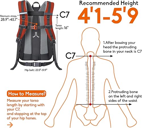 Miniatura 4 de Mochila de hidratación ligera de 12 litros con bolsa de agua de 2 L y mochila de senderismo impermeable de 25 L, ideal para correr, ciclismo,