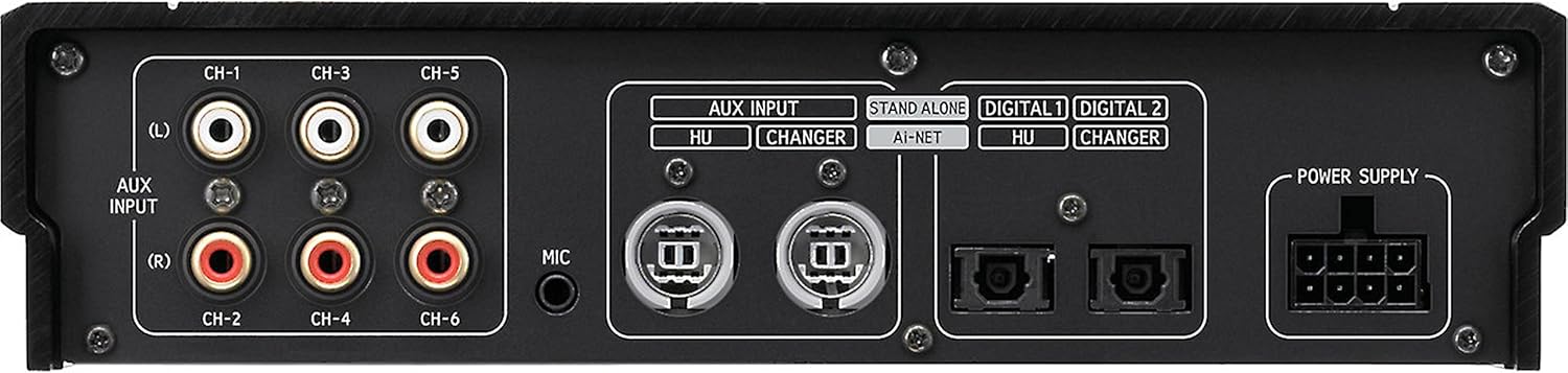 Rear panel of Alpine PXA-H800 showing output connections and control ports