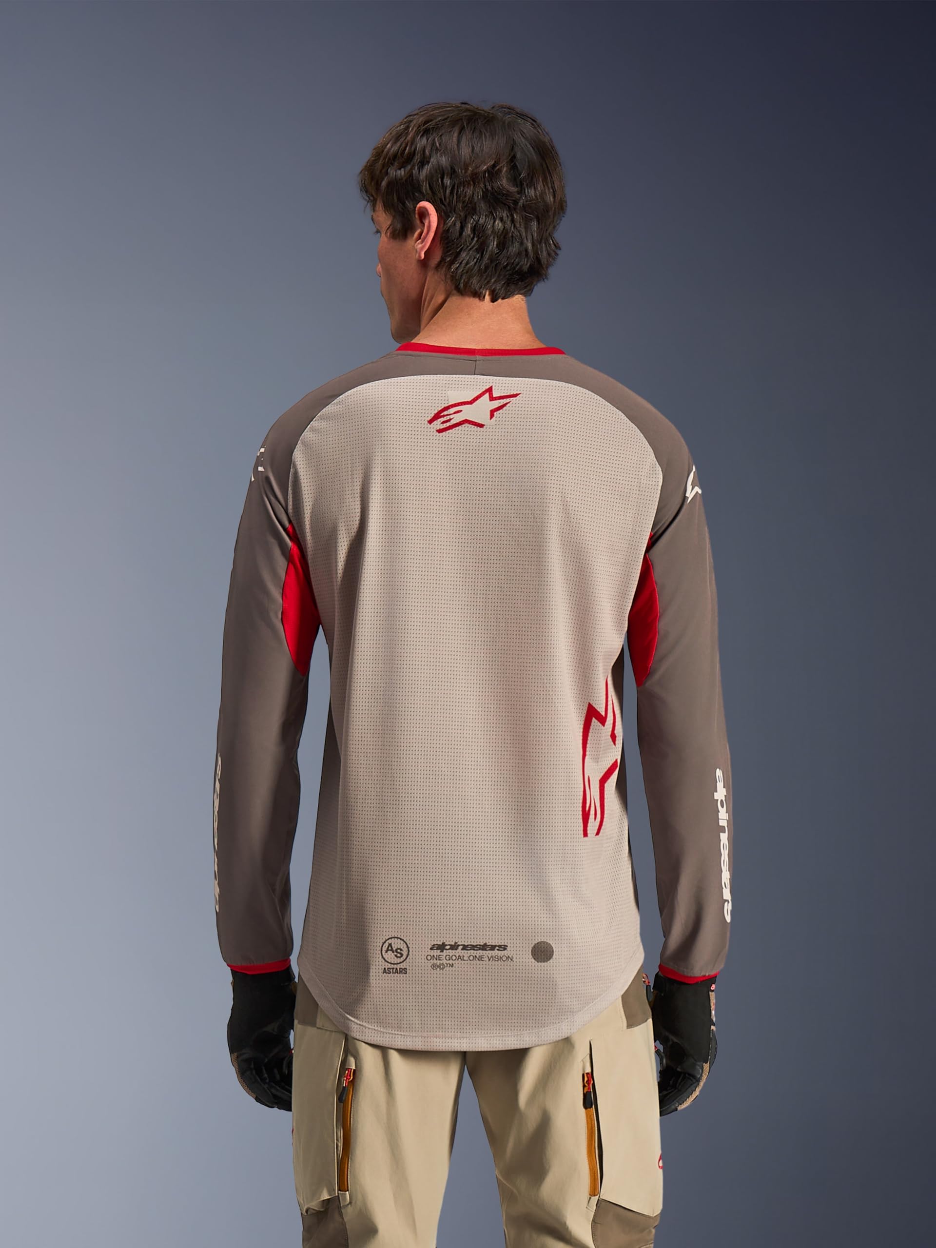 Alpinestars Maxdura Dual Maglia Motocross, grigio/marrone, L