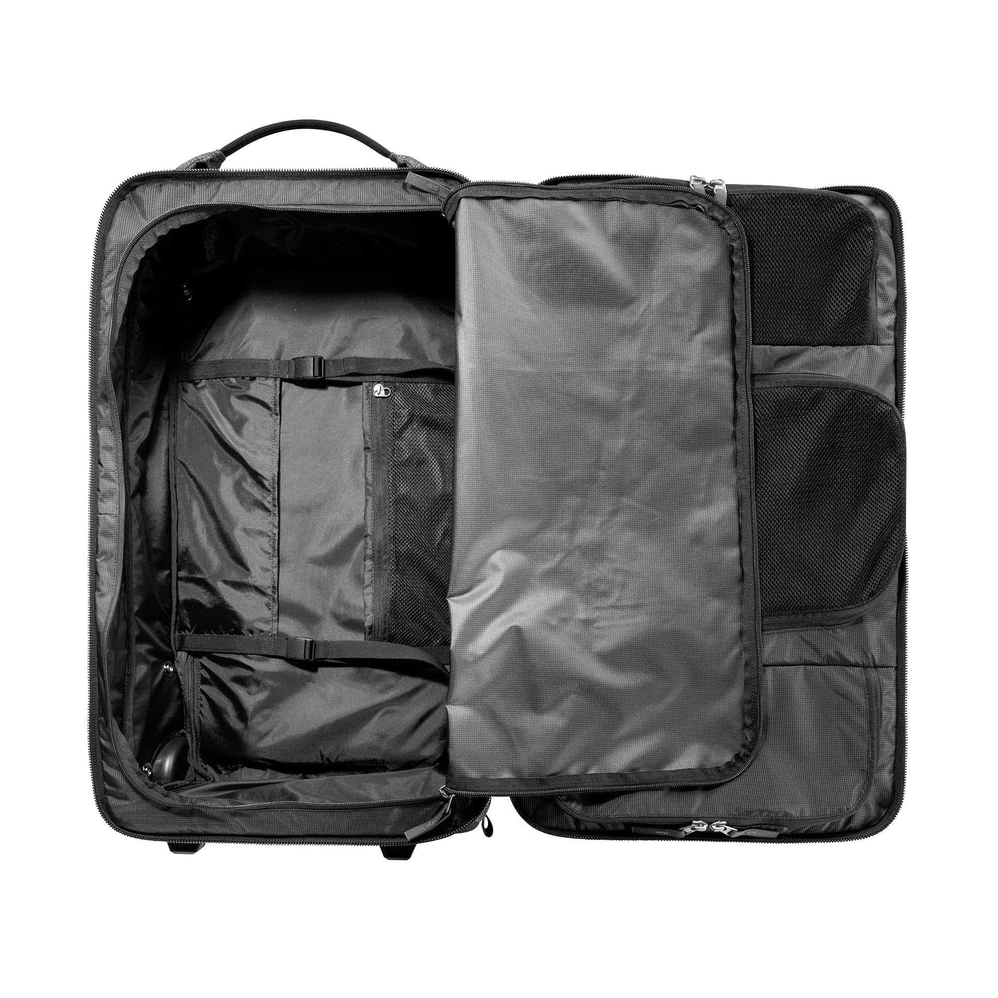 Travel Roller 60 – torba podróżna na kółkach – duży otwór w komorze głównej – kieszeń przednia z wyściełaną kieszenią na laptopa – teleskopowy wysuw – pojemność 60 litrów, czarny, 60 Liter, Wózek z