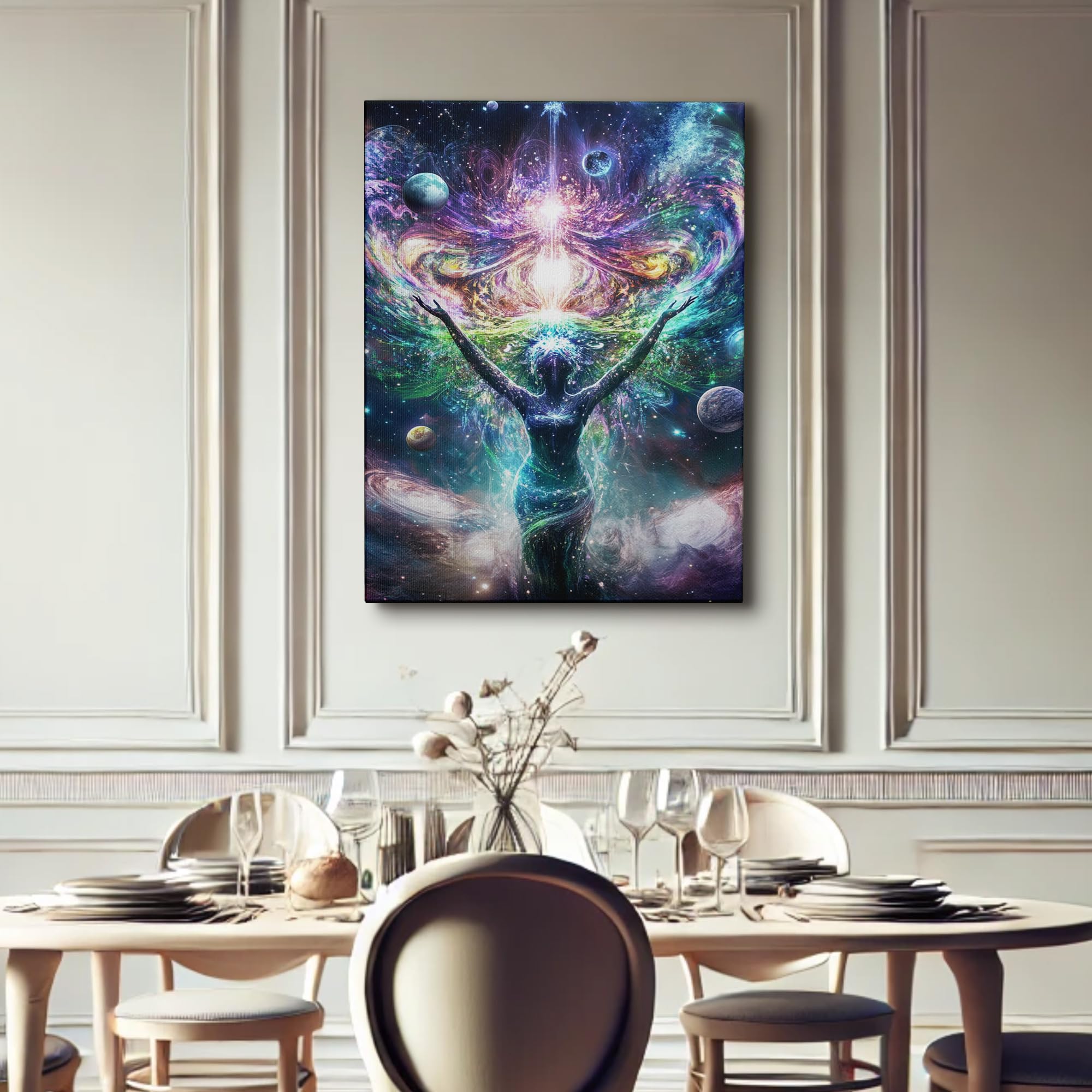 Amazon.com: Cosmic Fantasy Canvas Wall Art, Colorful Universe