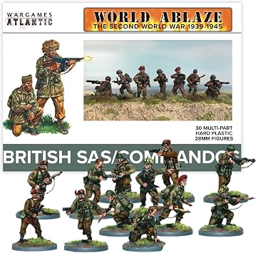 Wargames Delivered World Ablaze The Second World War 1939-1945 SAS Squad Miniature War Game - 30 Plastic Figures, Age 14+