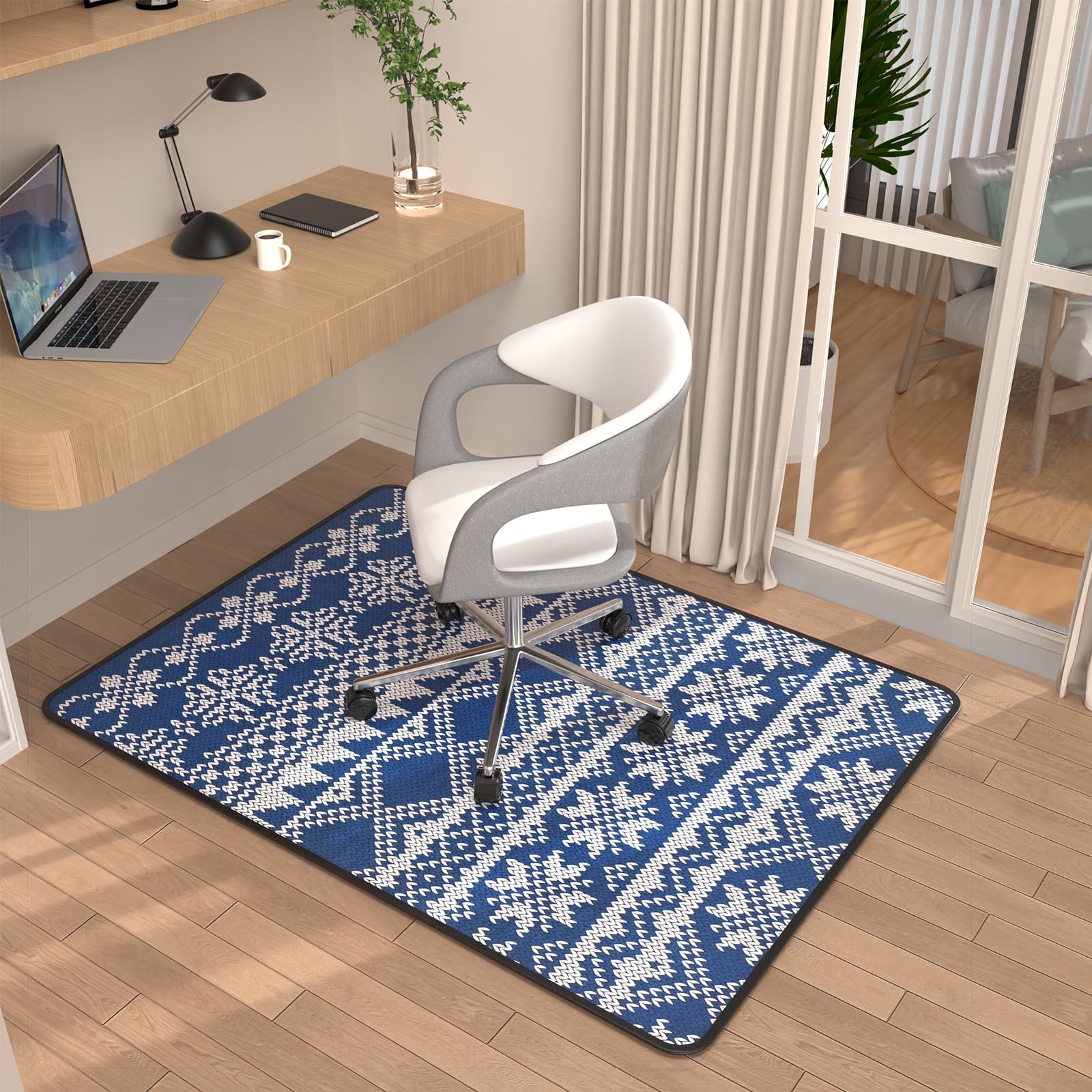 Heavy Duty Office Chair Mats for Carpeted and Hardwood Floor 120 x 90 cm Carpet Protector Chair Mat for Home and Office Floor Mat for Office Chair Anti-skidding Knitting