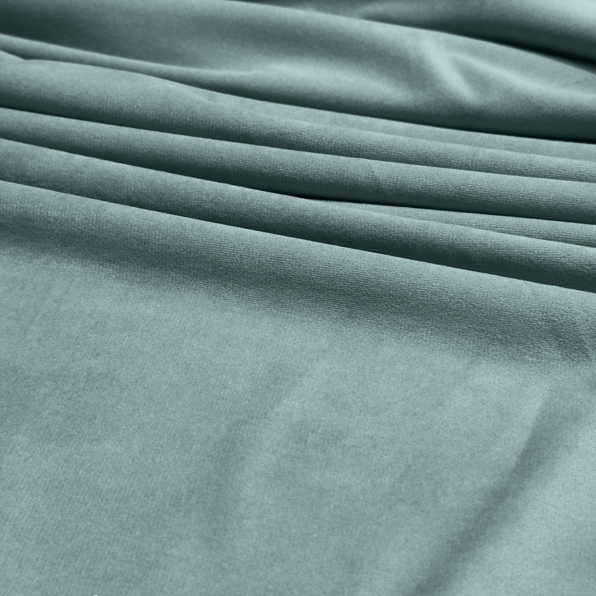 Luxury Velvet Upholstery Fabric – Soft Sheen 100% Polyester, 225 GSM Knitted Backed – Duckegg – Half a Metre (50cm x 148cm)