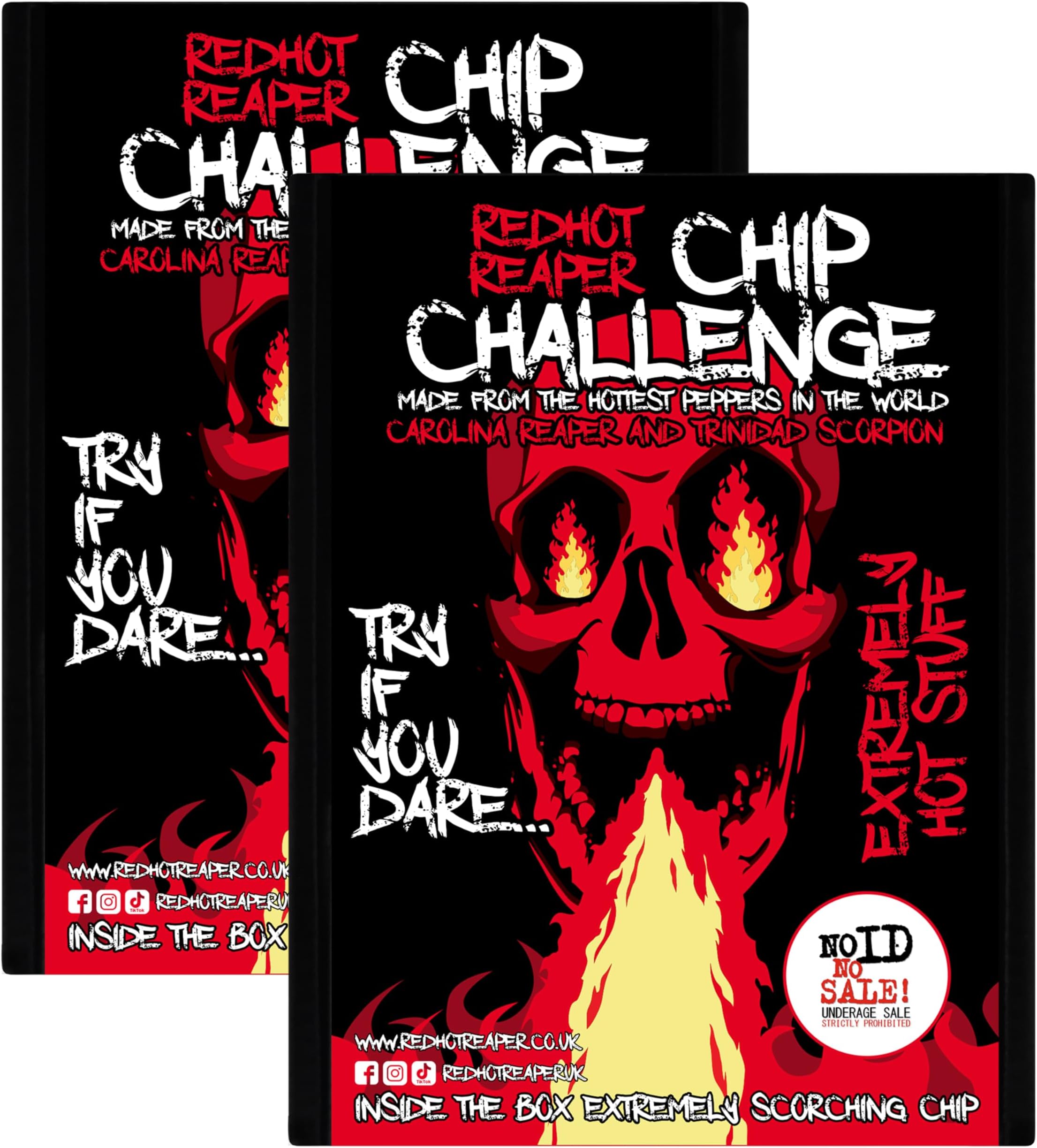 (2pack) Challenge Hottest Chip – Carolina Reaper Spicy Challenge - Stupidly Spicy Hot Chip