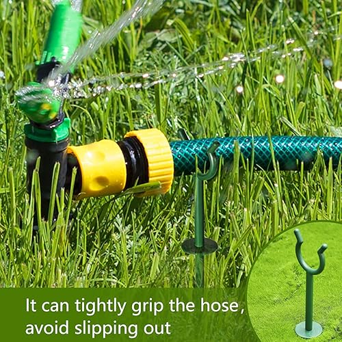 Miniatura 5 de Taiyin 20 soportes para manguera de jardín, soporte para guía de manguera de jardín, estacas de guía de manguera decorativa para exteriores, soporte