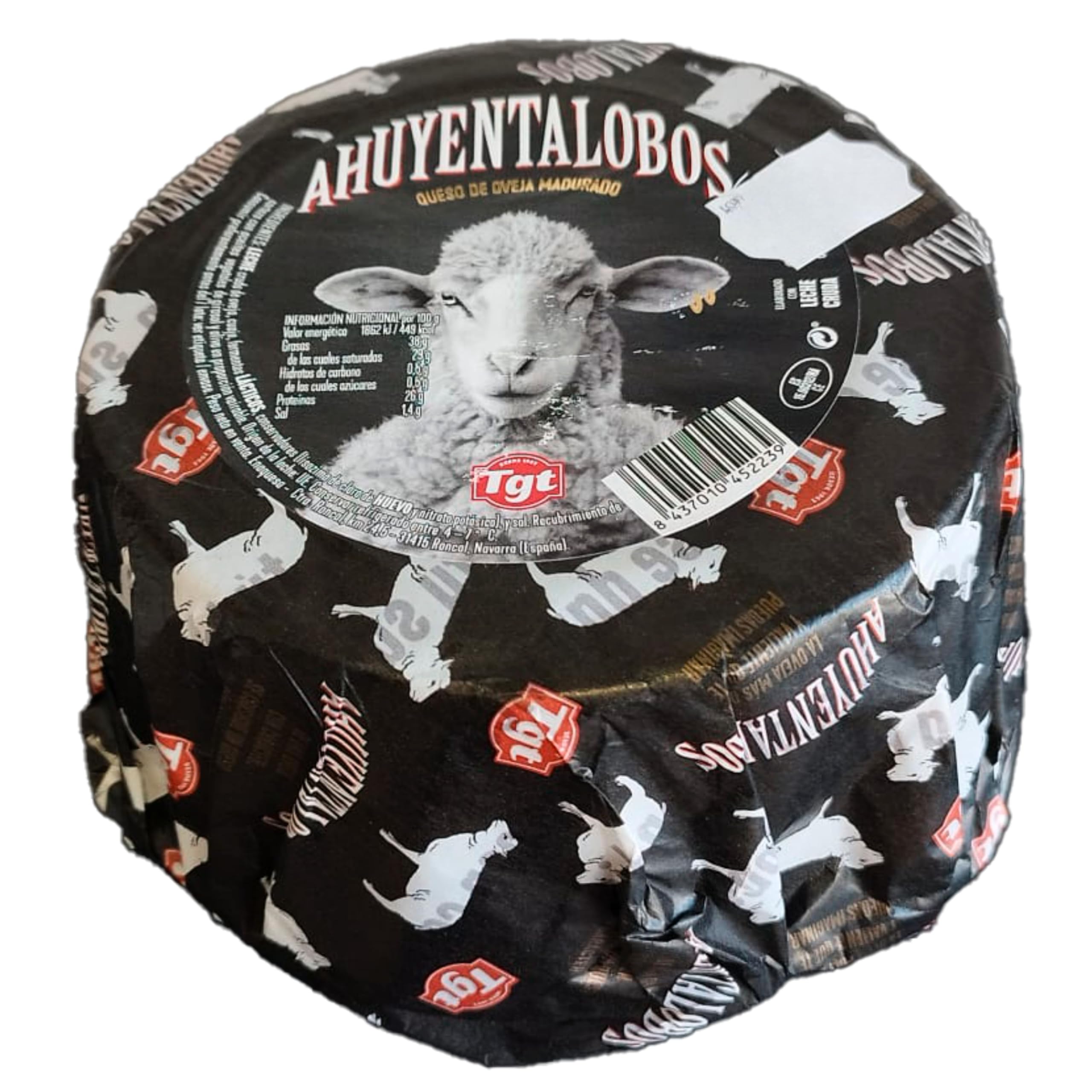 Queso de Oveja Curado Ahuyentalobos - Exquisito Queso Viejo de Oveja Madurado 8 Meses - Elaborado con Leche Cruda - Peso Aproximado 1 Kilo
