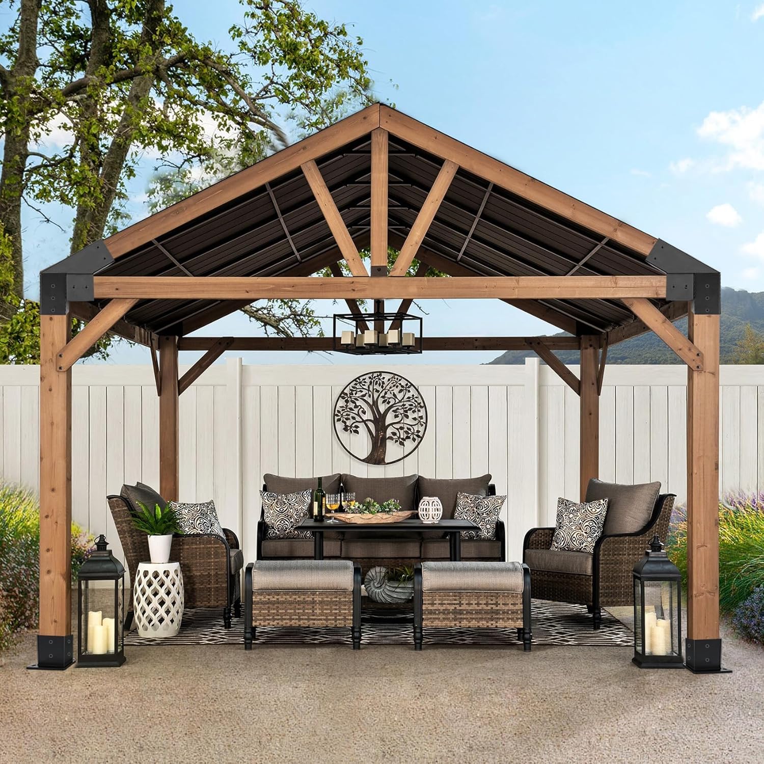 30° Slanted Pergola Whole-Set Kit for 4"x 4" Wood Pergola, Easy to Install, Weather - Resistant Bracket Kit for Carports, Gardens & More (14 Pcs)