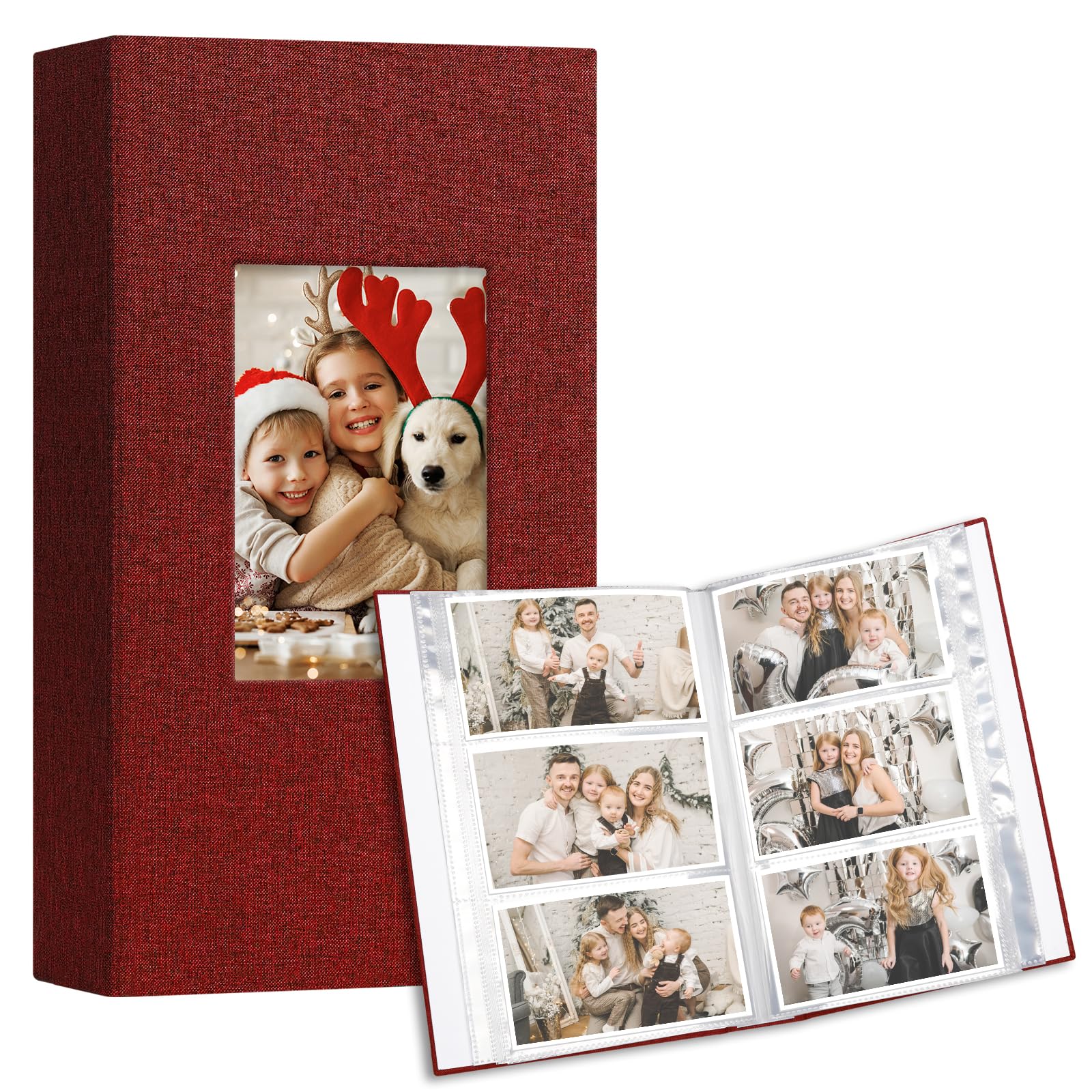 Vienrose Álbumes de Fotos Pequeños 15x10cm Fotos, 2 Paquetes de Mini Álbumes de Fotos con Cubierta de Lino, 26-Páginas con Capacidad para 52 Fotos, Obras de Arte o Postales Beige — view 11