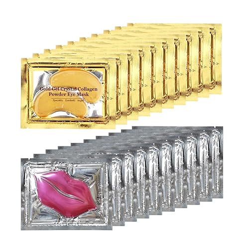 Miniatura 15 de Máscara de ojos de colágeno rosa, 30 pares de parches de cristal debajo de los ojos para ojos hinchados y ojeras – Parece menos cansado y reduce