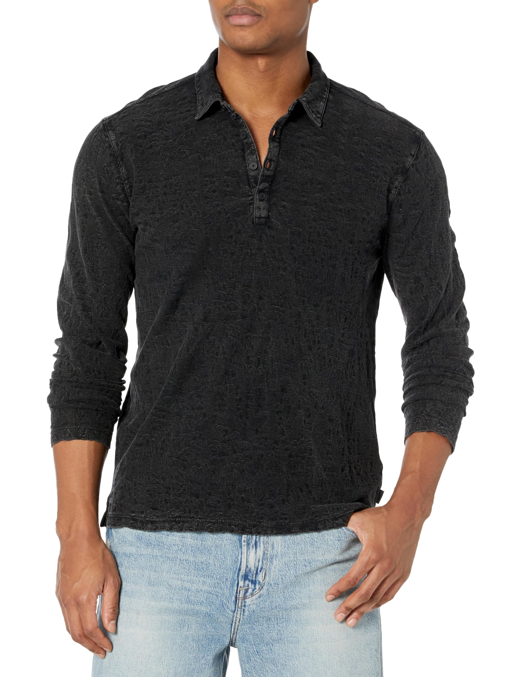 John Varvatos Men's Adam Long Sleeve Polo