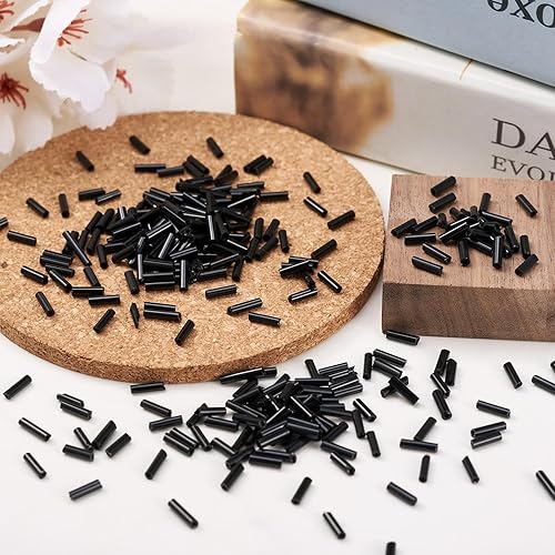 Miniatura 2 de Pandahall Aproximadamente 1250 unidades1.76 oz de tubo de vidrio Bugle Beads 0.236x0.071 in Separadores de cuentas de semillas de vidrio sueltas