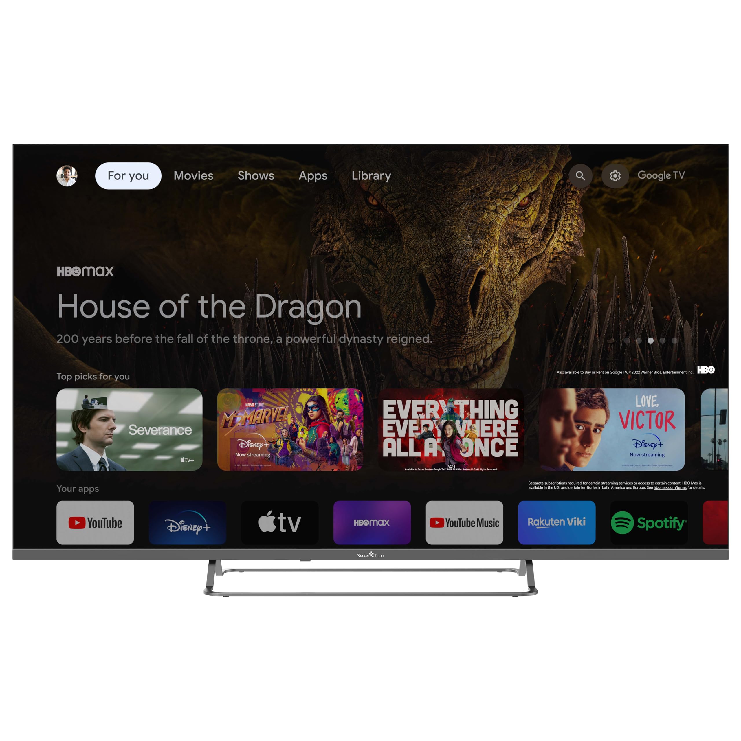 Smart Tech 55UG02V 4K UHD TV 55UG02V Smart TV Google TV, HDMI, USB