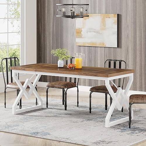 Miniatura 8 de Tribesigns Escritorio ejecutivo de 63 pulgadas, escritorio de oficina grande con marco de metal, escritorio ergonómico para computadora de