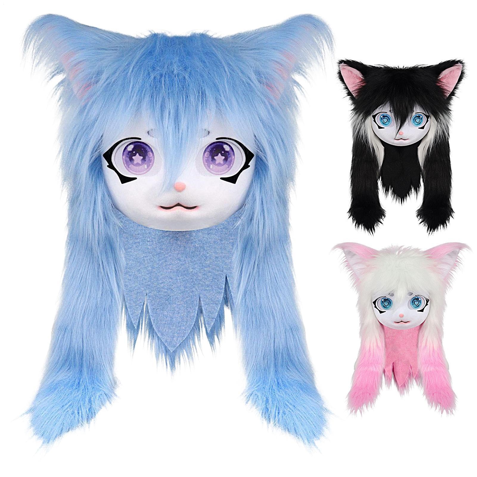 Maschera In Peluche Animale Copricapo Peluche Donna Accessorio Costume | Maschera Integrale Per Halloween Cosplay Feste E Convention Anime E Spettacoli Teatrali