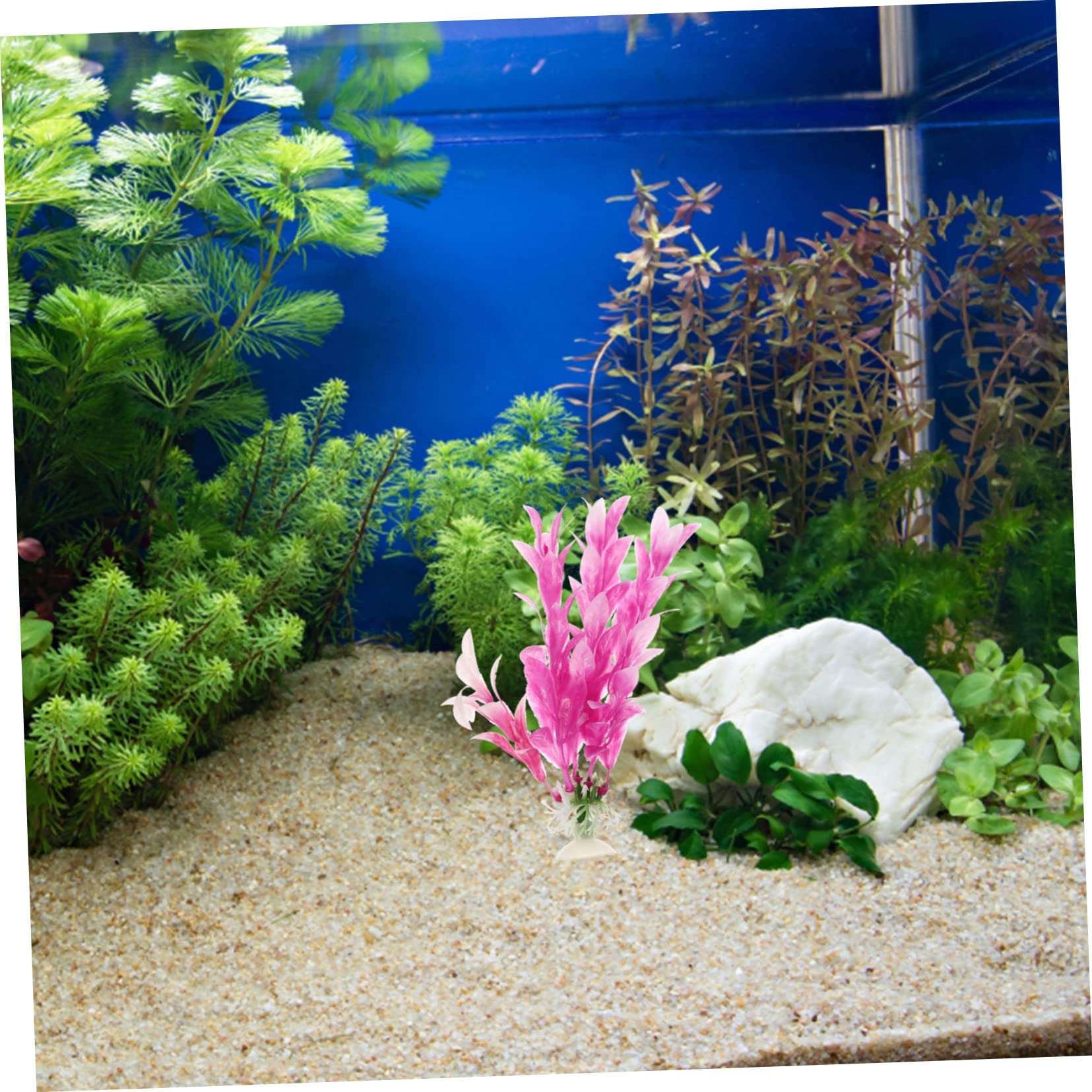 DOITOOL STK Aquarium Landschaftsbau Wasserpflanzen Kunstrasen Für Aquarien Künstliche Wasserpflanze Unterwasserpflanzen Fisch-Tanks Aquarium- Plastik Gras Für Aquarien 16c Anlage