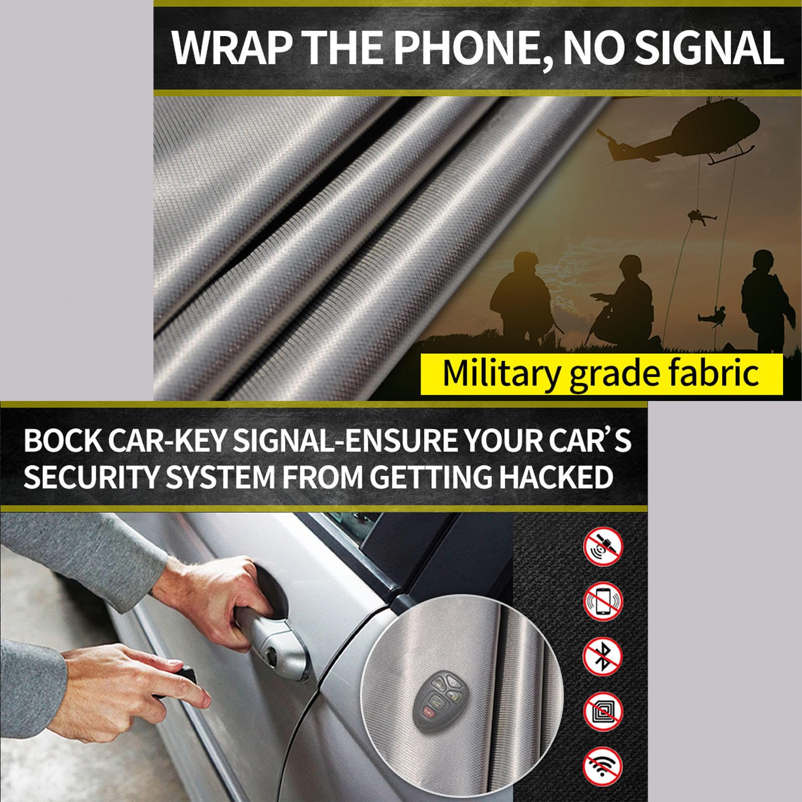 Tkanina ekranująca RF Tkanina ekranująca promieniowanie RFID Tkanina Faradaya Tkanina wojskowa niklowo-miedziana Blokuje sygnały RF, sygnały osłonowe, sygnały radiowe, mikrofale, złoto - 3 m (sr