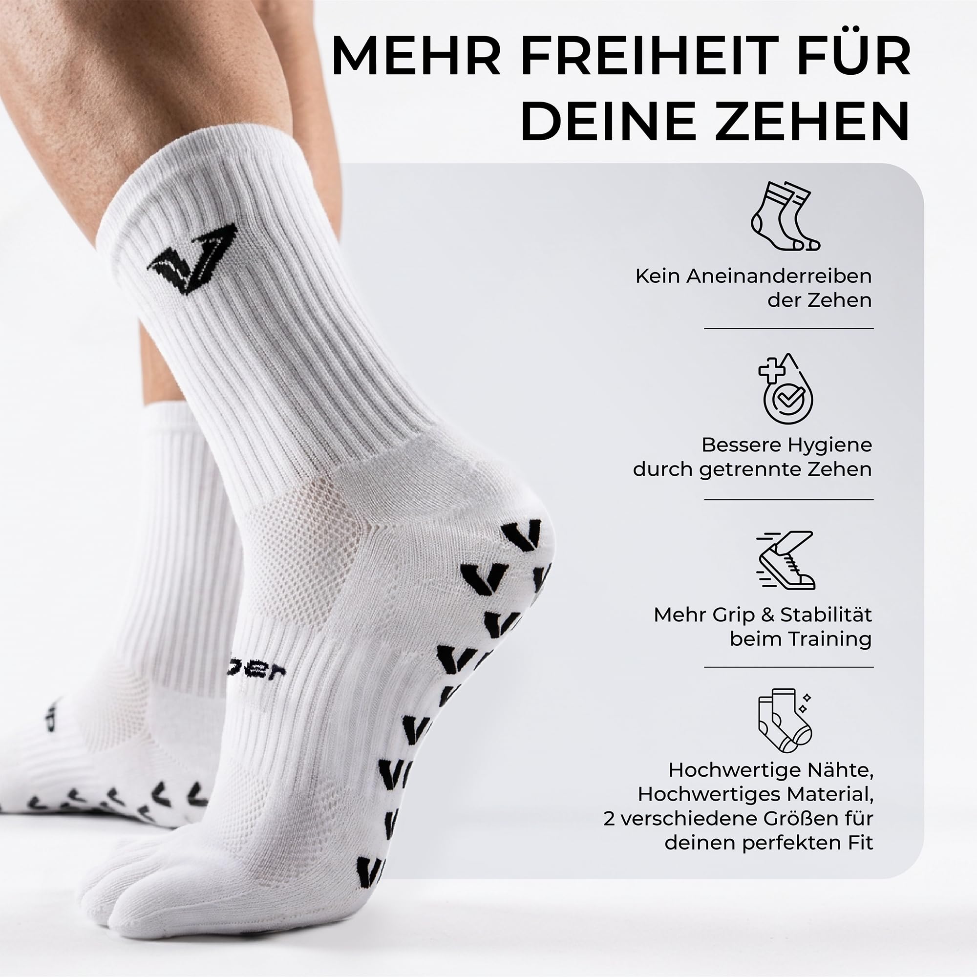 3 pares de calcetines con agarre para dedos de los pies, calcetines de fútbol, calcetines de fútbol, calcetines de dedos con 5 dedos, transpirables, antideslizantes, para muchos deportes