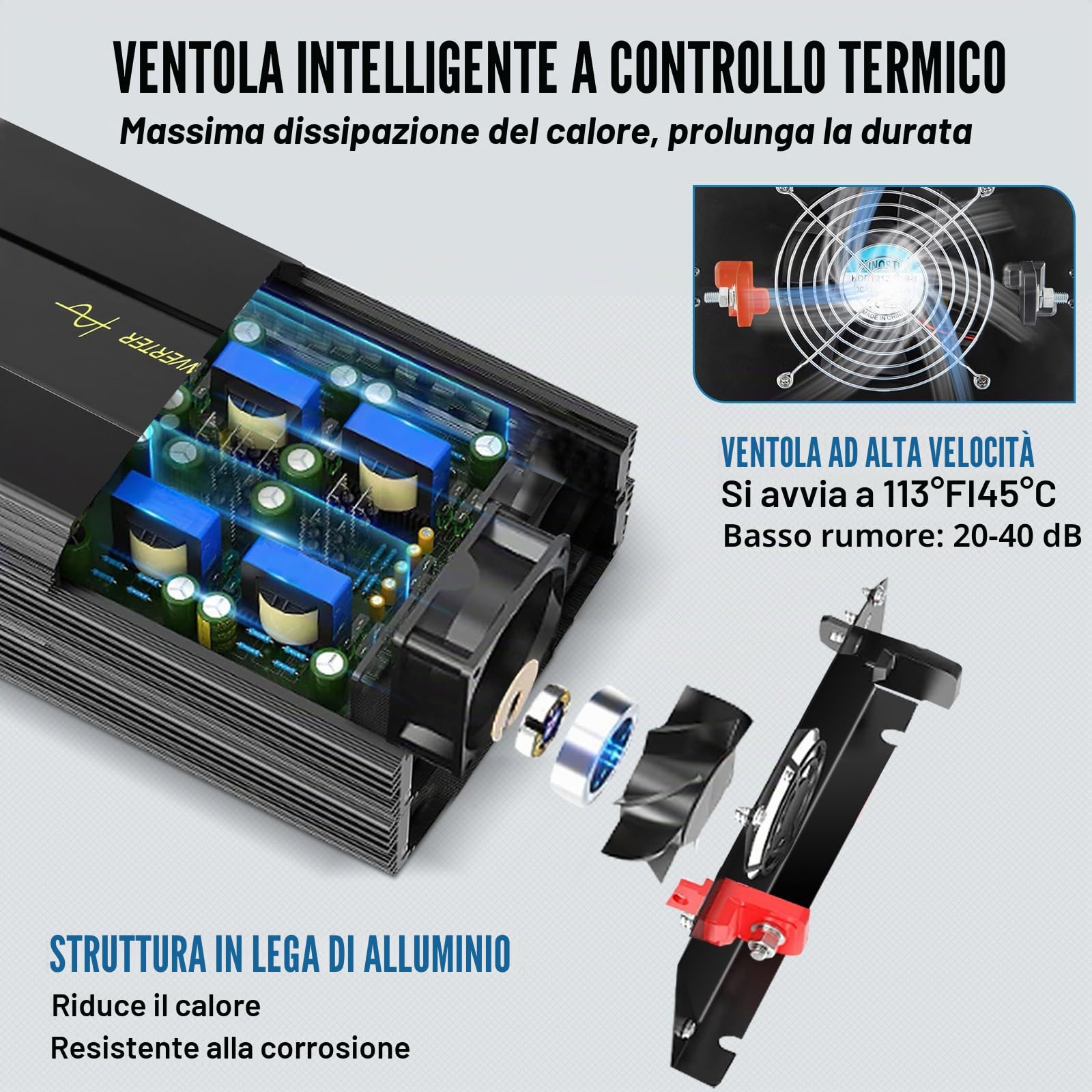 VEVOR Invertitore a Onda Sinusoidale Pura, 5000 W Invertitore di Potenza, DC 12 V a AC 230 V Invertitore per Auto con Schermo LCD Porta USB, Telecomando, per Camper Sistema Solare Viaggio Campeggio