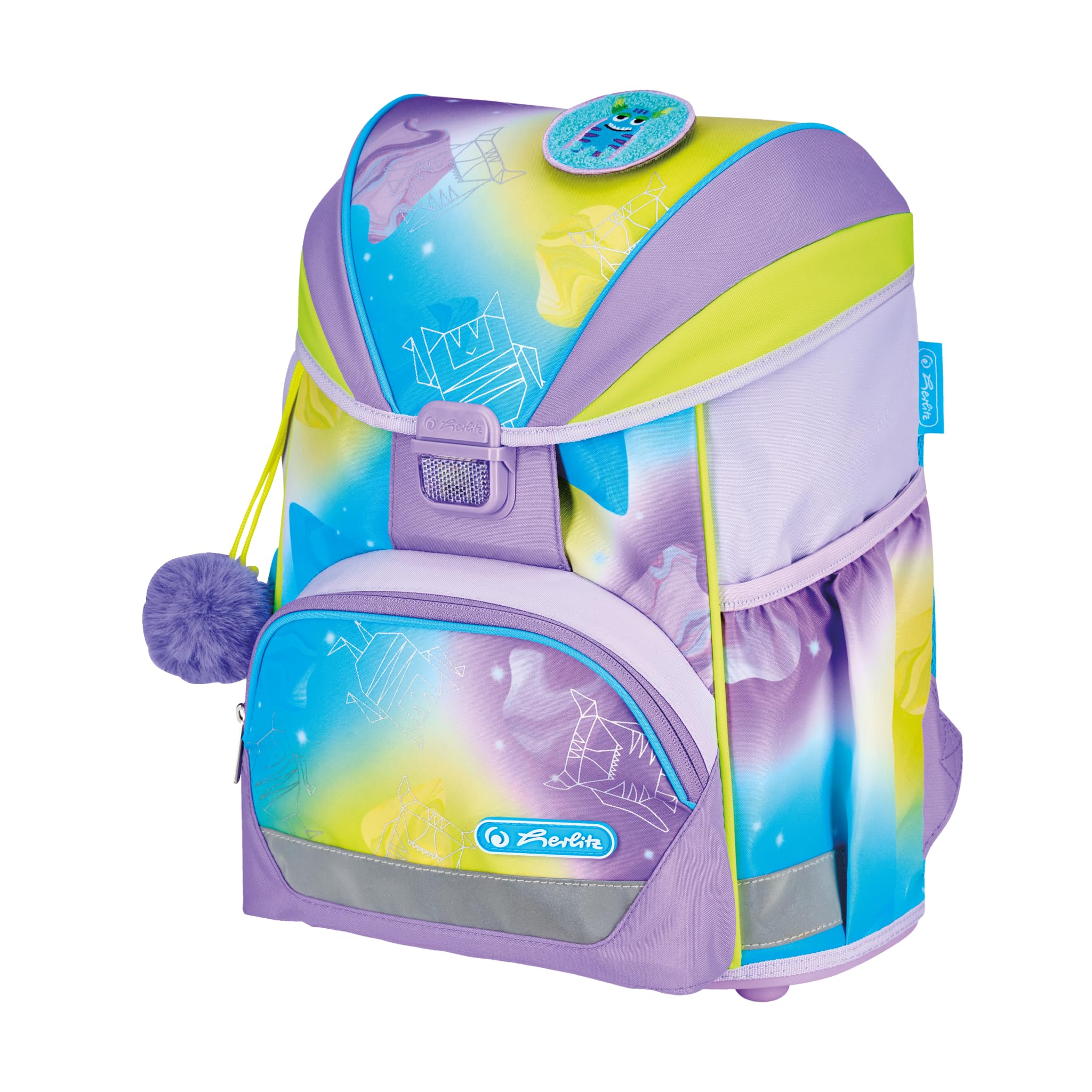 Herlitz Unisex Ultralight XL tornister szkolny dla dzieci, liliowy, jasnozielony, turkusowy, liliowy, jasnozielony, turkusowy, 39 x 32 x 23 cm, 22 l