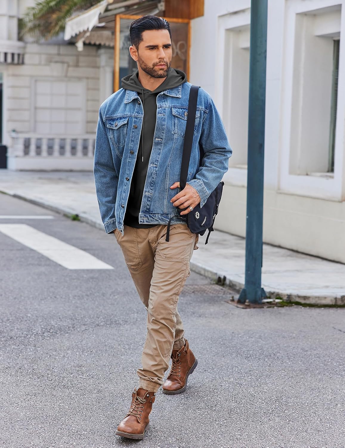 COOFANDY Mens Hoodie Long Sleeve Casual Pullover Hooded Sweatshirt Fashion Drawstring Hoodies with Pocket - Image 2