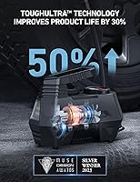 Vista 3 de AstroAI Inflador de neumáticos, compresor de aire portátil, bomba de aire para neumáticos de automóvil, accesorios de automóvil, cable de 9.8 pies