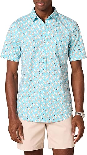 Tienda Essentials Camisa de popelina de manga corta ajustada para hombre