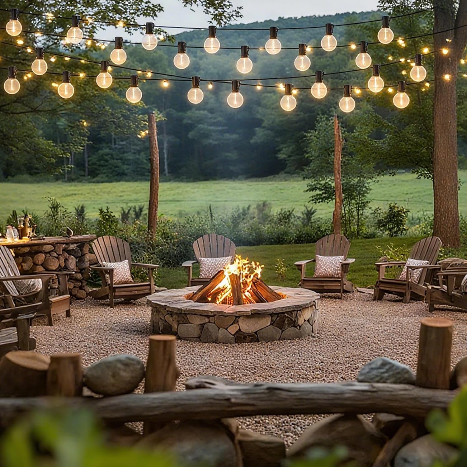 100FT Outdoor LED String Lights with 50+2 Shatterproof G40 Vintage Bulbs,Shatterproof &Waterproof Patio Lights for Porch, Deck, Garden, Backyard, Balcony - 2700K Warm White