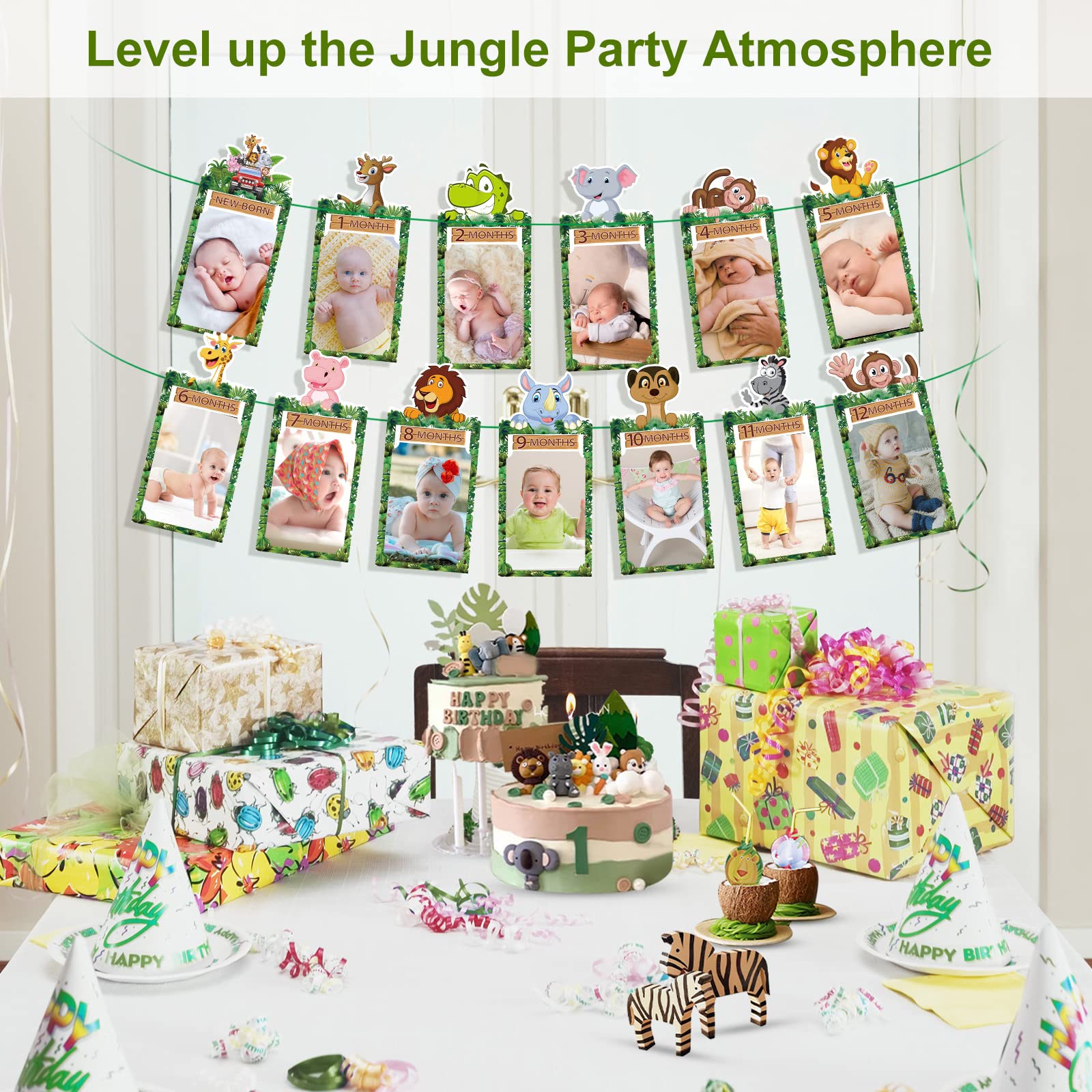 Baby Fotogirlande 1. Geburtstag - Personalisierbare Erinnerungskette Für 1-12 Monate