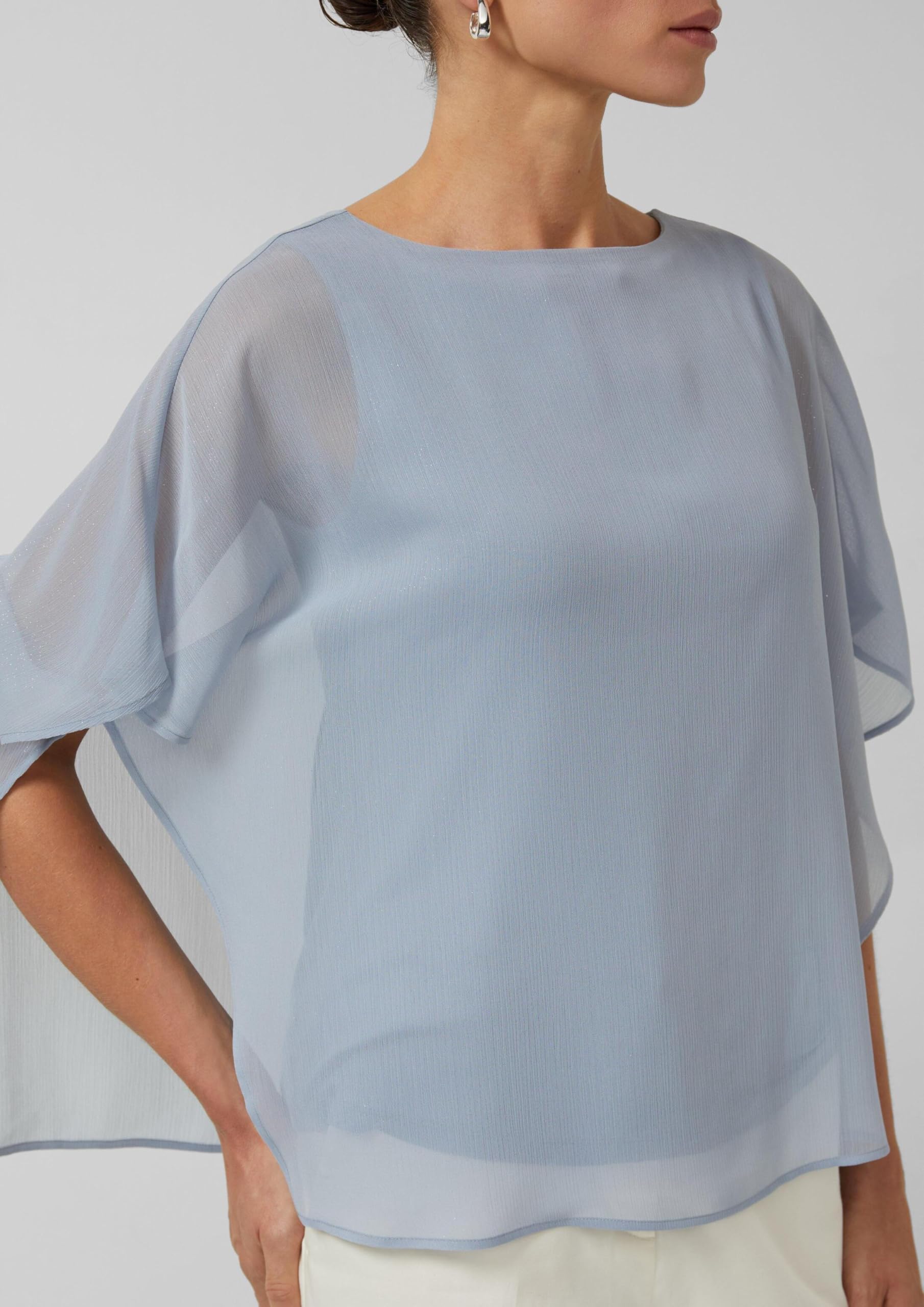 s.Oliver Chiffon-Shirt im Relaxed Fit mit Jersey-Top