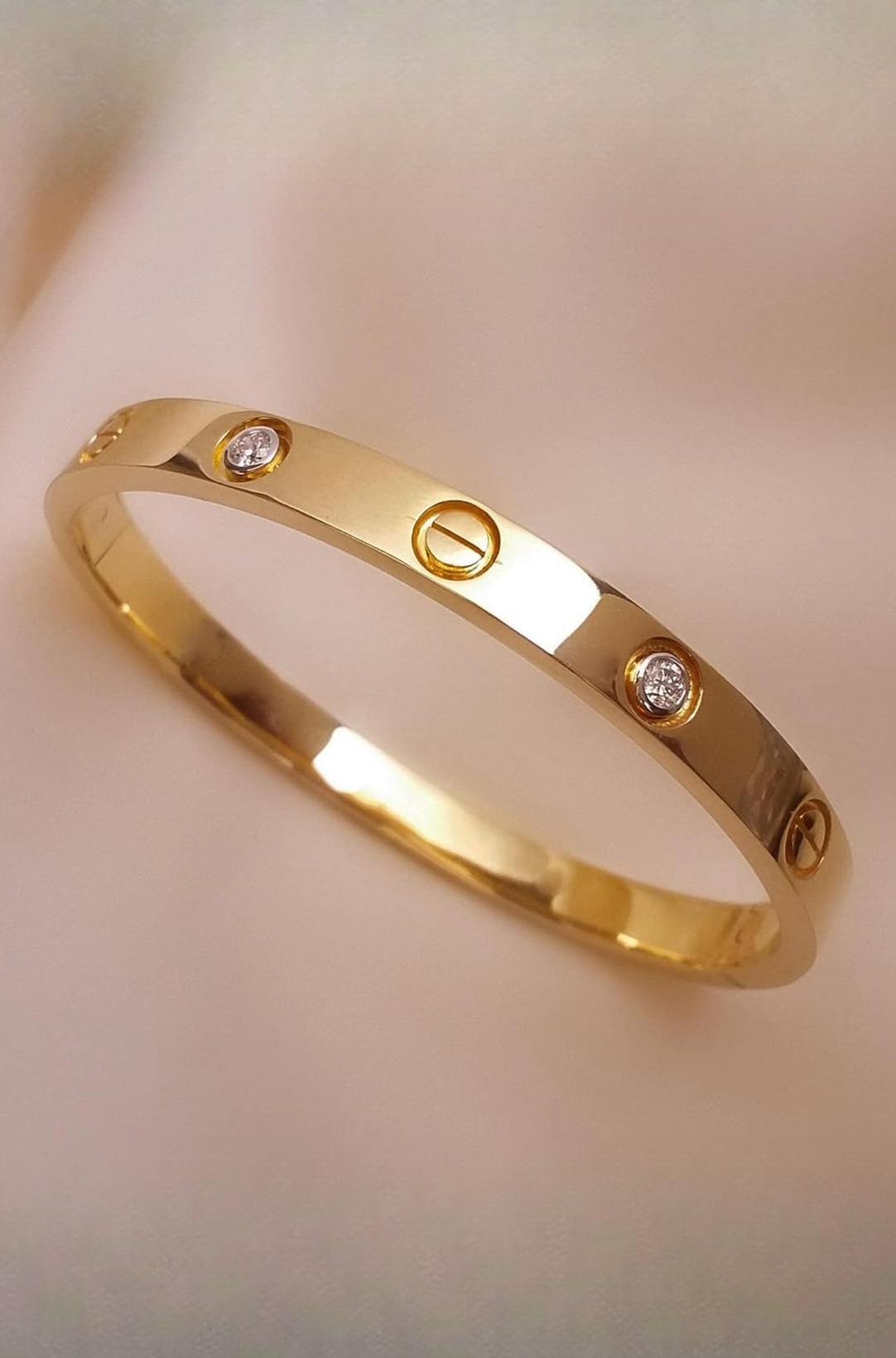 18K Gold Plated Stainless Steel Openable Crystal Bracelet | Cuff Bangle | Friendship Couple Wedding Gifts for Mother Sister Wife Girlfriend | Anti Tarnish Jewellery