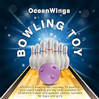 Vista 5 de Juego de bolos OceanWings para niños con bolas iluminadas, juego de bolos con 10 bolos y 2 bolas, juegos deportivos divertidos para nietos, niños