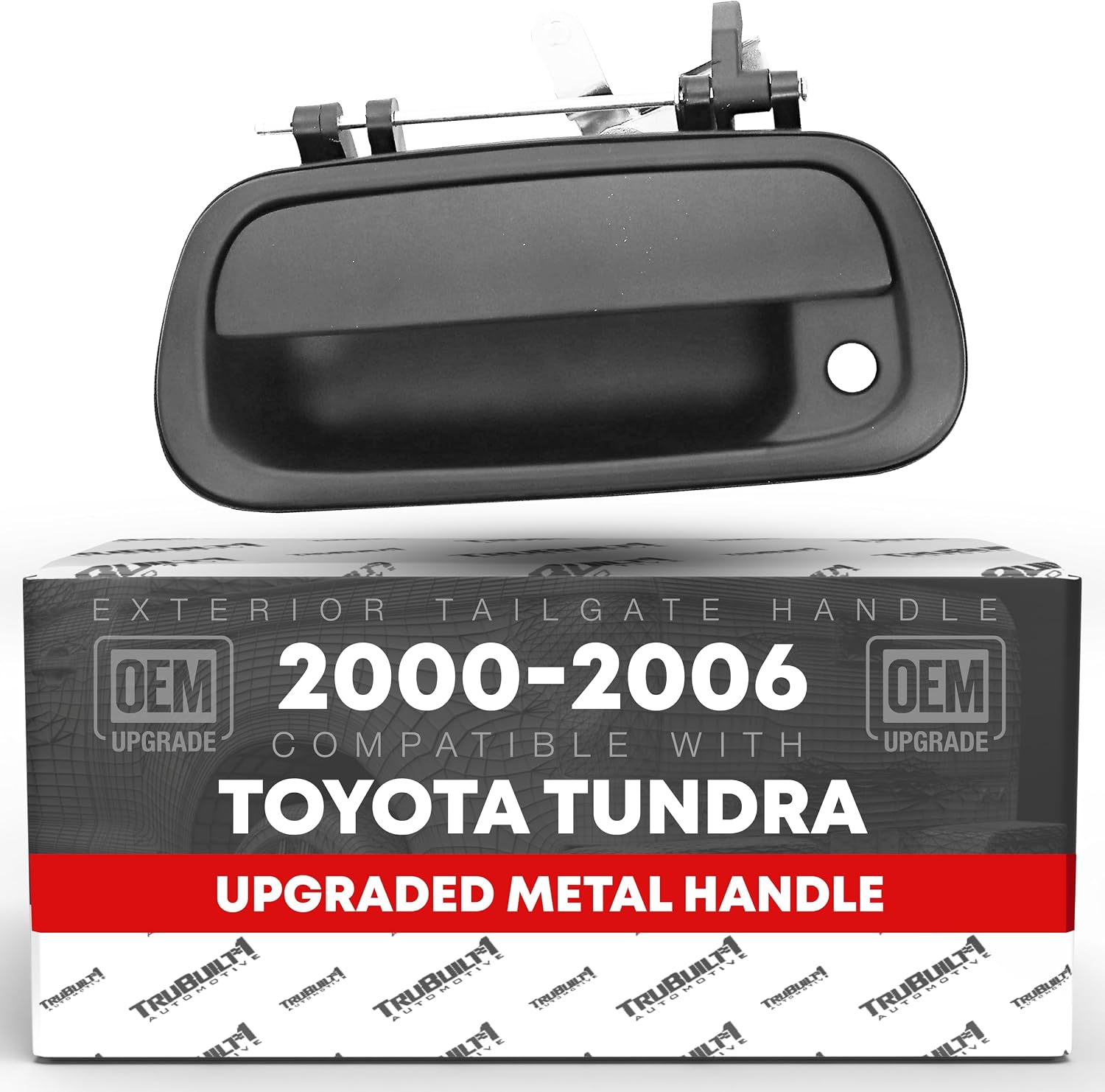 TRUBUILT1 AUTOMOTIVE Tailgate Handle Latch Upgraded Metal, Compatible with 2000-2006 Toyota Tundra – Exterior Tailgate Assembly, Textured Black, w/Keyhole – OEM 69090-0C010-Metal, 80866, TO1915110 TRUBUILT1 AUTOMOTIVE Tailgate Handle Latch Upgraded Metal, Compatible with 2000-2006 Toyota Tundra – Exterior Tailgate Assembly, Textured Black, w/Keyhole – OEM 69090-0C010-Metal, 80866, TO1915110