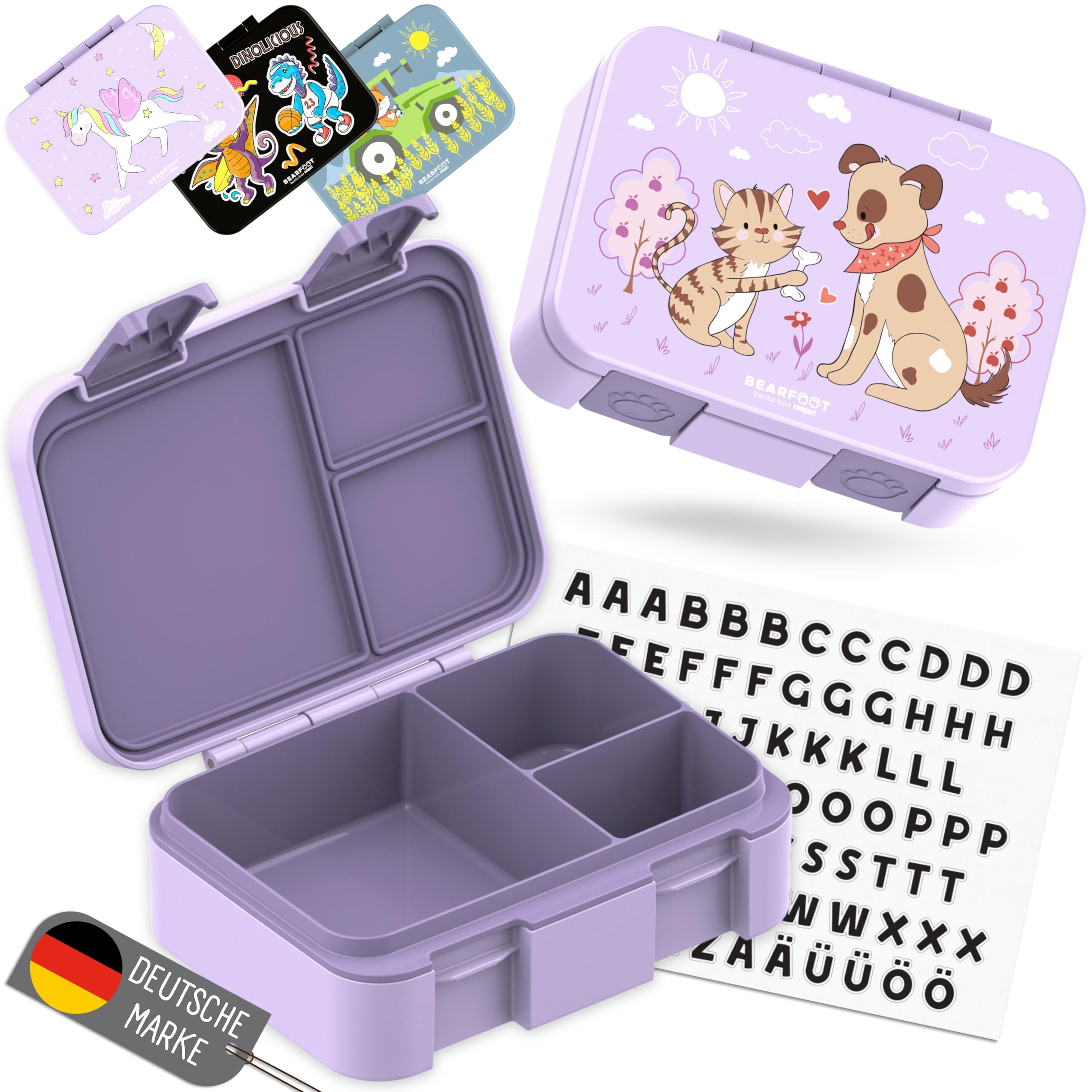 BEARFOOT Bento Box COMPACT | 650ml Leichtgewichtige Kinder-Brotdose