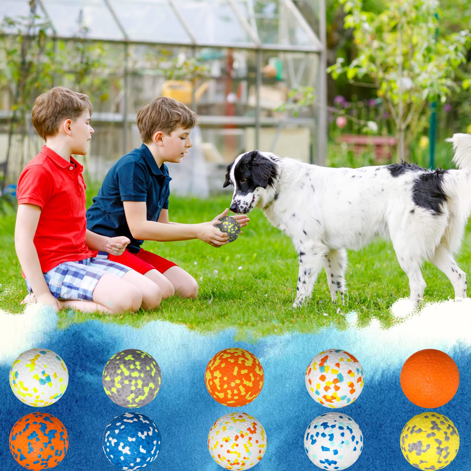 Lenwen 10 Stück Hundespielzeug-Ball für aggressive Kauer, interaktives Hundespielzeug, gegen Langeweile und stimulierender Hüpfball, Gummiball für große, mittelgroße und kleine Welpen, Apportieren