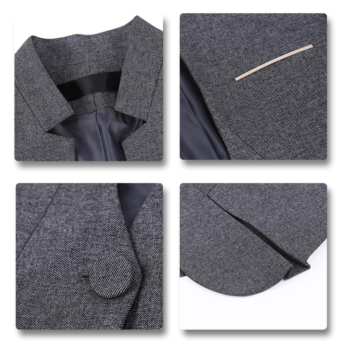 YYNUDA Conjunto de traje para mujer con falda/pantalón, ajustado, elegante atuendo para oficina Gris
