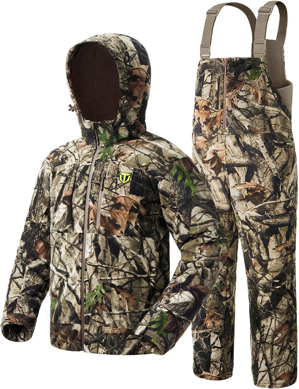 TIDEWE Hunting Clothes for Men XL, Silent Water Resistant Hunting Jackets and Bibs, Next Camo G2