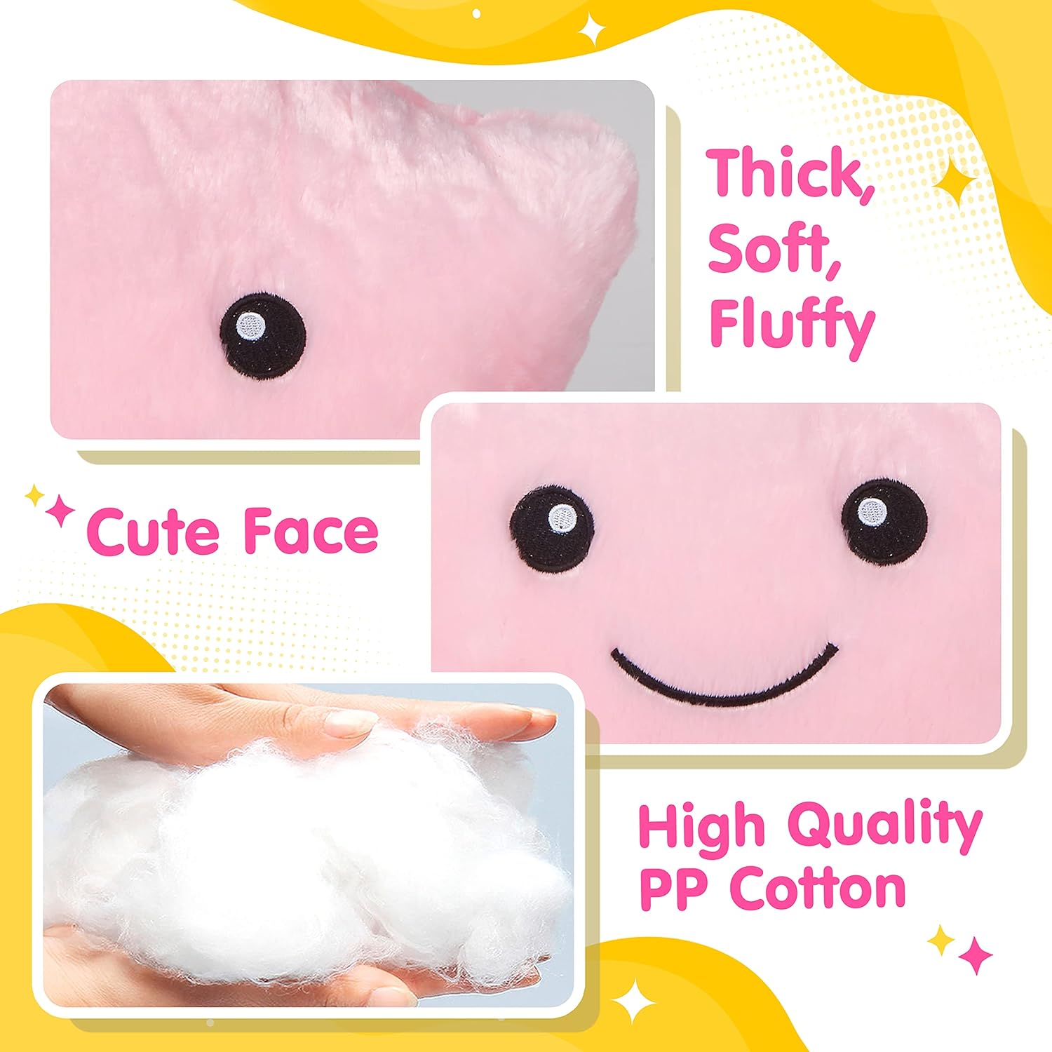 WEWILL 13'' Creative Twinkle Star Glowing LED Night Light Plush Stuffed Animals Toys Birthday Christmas Holiday Valentines Gifts for Toddlers Girls(Pink)