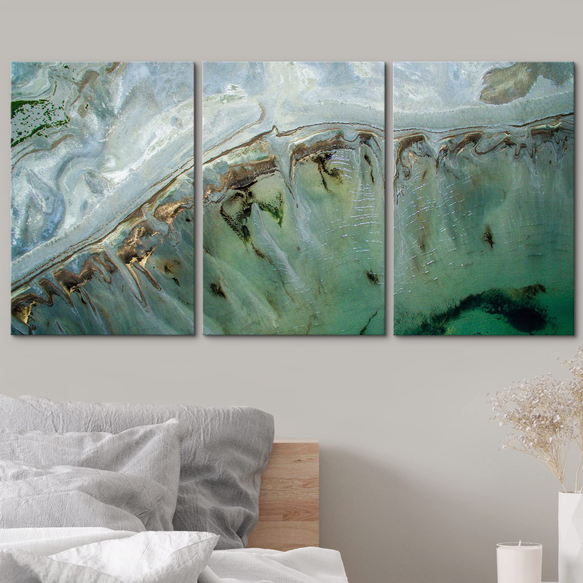Amazon.com: wall26 - 3 Piece Canvas Wall Art - Turquoise Landscape