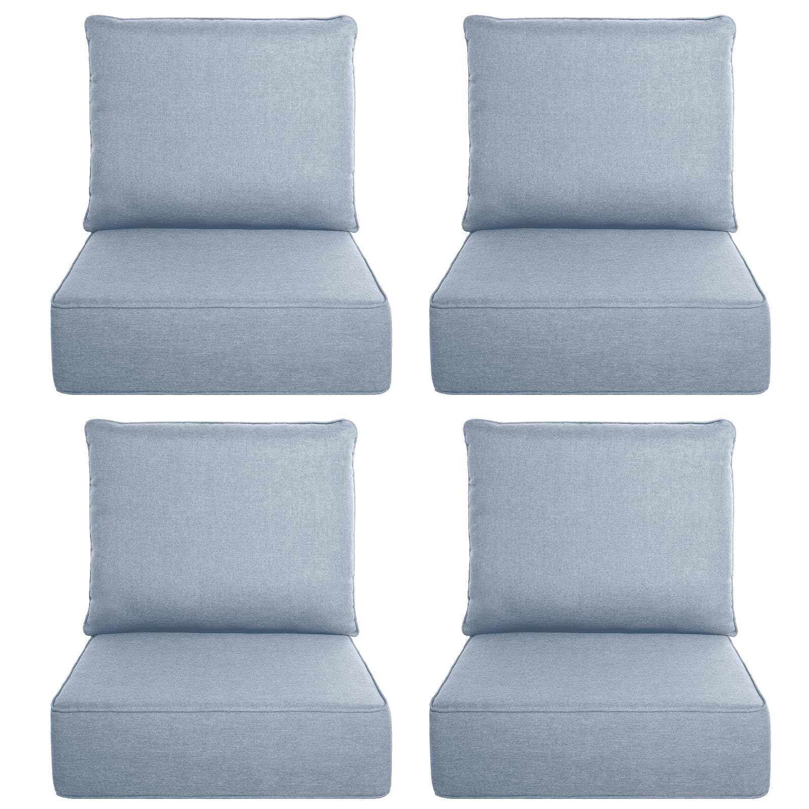 Luxury Outdoor Seat Cushion Set-22 x 24 x 6 Inch Outdoor Chair Cushions with Water Resistant &amp; Removable Cover Outdoor Cushions for Patio Furniture Chair Sofa Couch