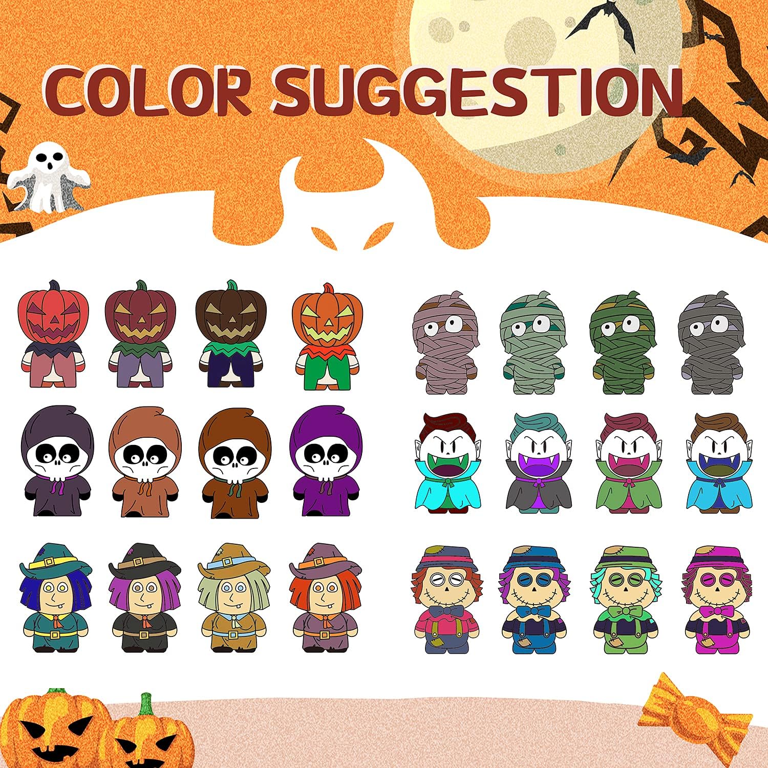 Shemira Halloween Craft and Art kit for Kids, DIY Coloring Squishy Toy Set with 6 Slow Rising Squishies for Halloween Party Favors,Halloween Toys Gift for Kids,Make Your Own Squishies,Art Activity : Toys & Games