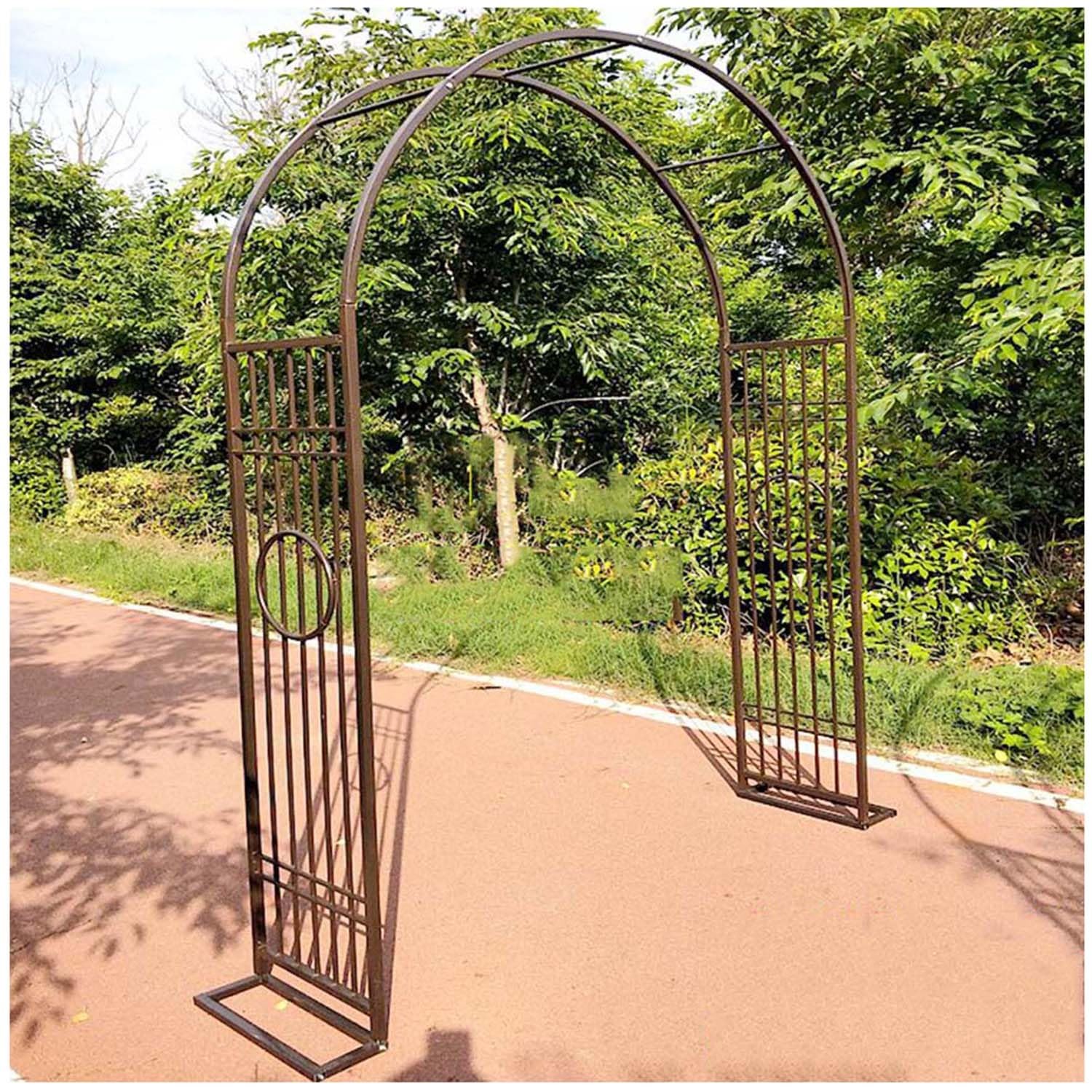Pérgola de jardín de metal de alta resistencia con arco decorativo exterior