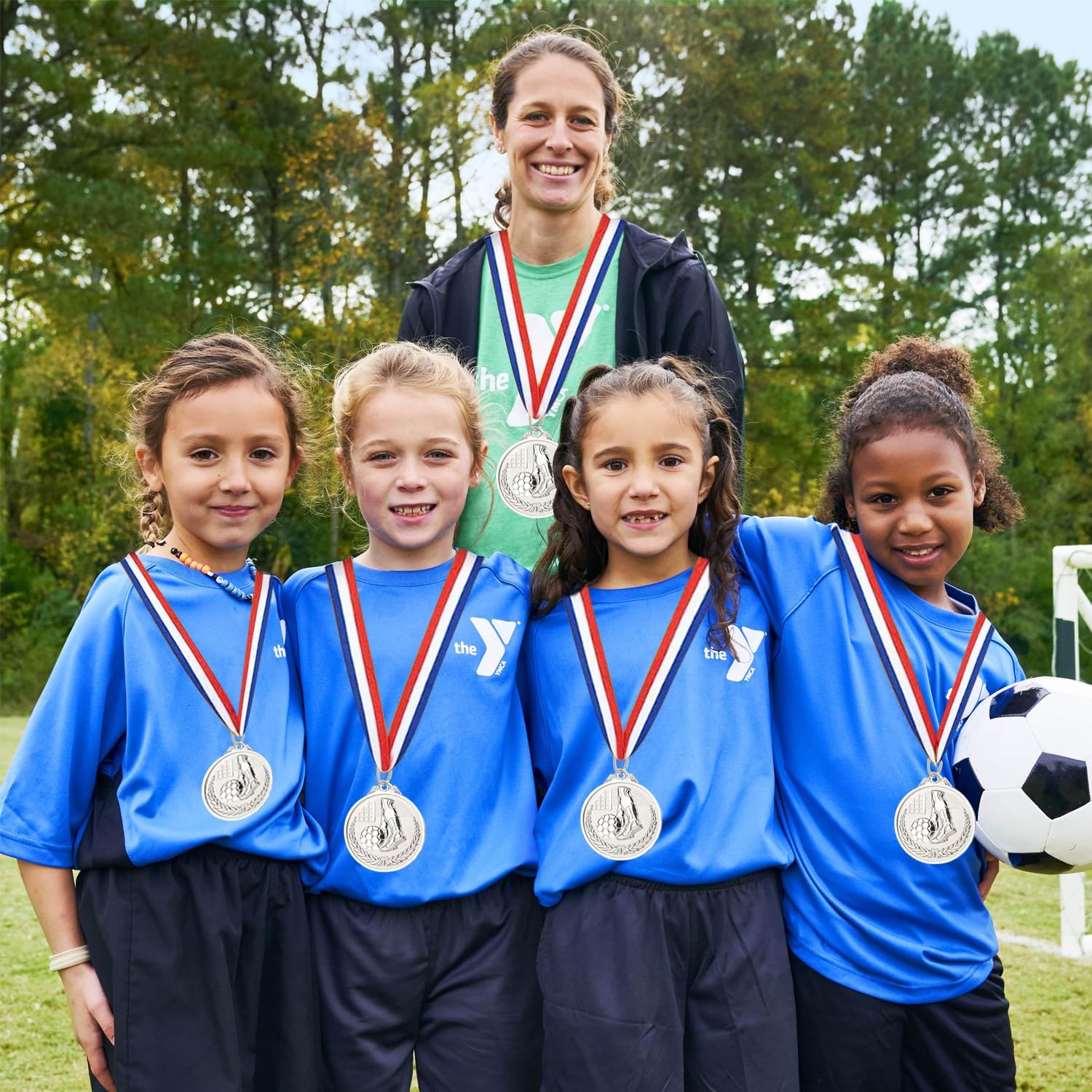 12 Pieces Soccer Award Medals Metals Gold Prizes for Adults Sports Soccer Games, Competitions Celebration, Party Favors, 2.5 Inches